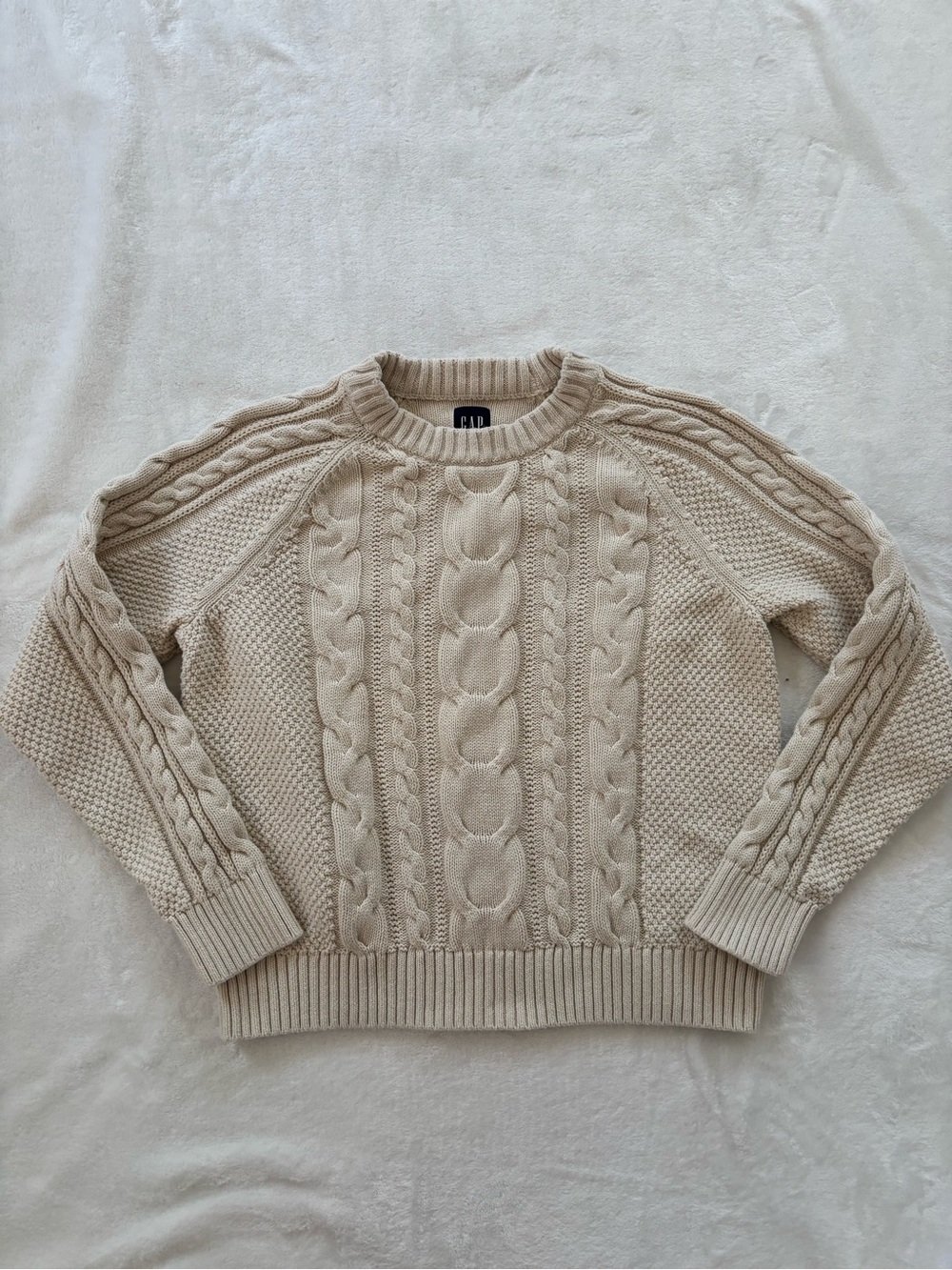 Gap white cable knit sweater